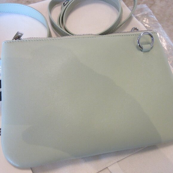 Jil Sander Medium "Link" Crossbody Bag in Aquamarine & Silver Hardware NWT - Picture 4 of 16